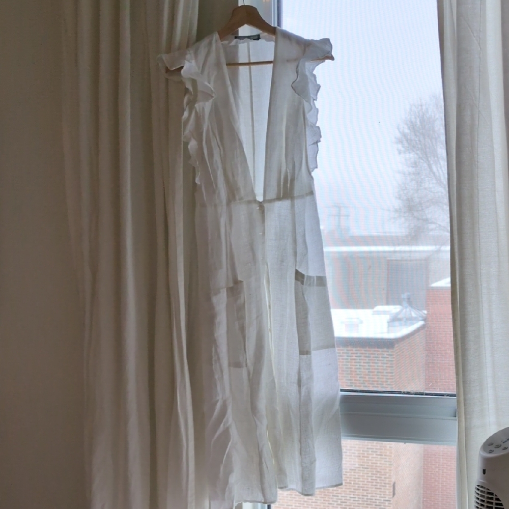 Elegant White Ruffle Dress
